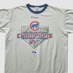 Chicago Cubs Majestic 2007 T-Shirt - White - Vintage T-shirts
