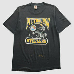 Pittsburgh Steelers Logo 7 80s T-Shirt - Black T-shirts