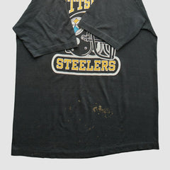 Pittsburgh Steelers Logo 7 80s T-Shirt - Black T-shirts