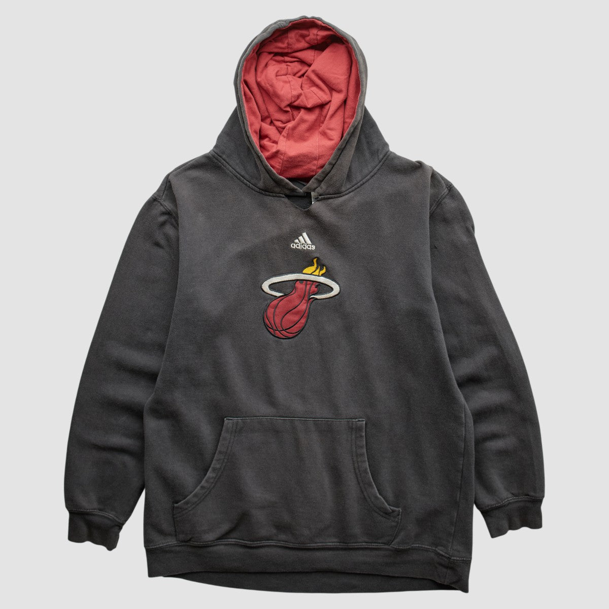 Miami Heat 2000s Pullover Sweatshirt Charcoal Vintage - Adidas