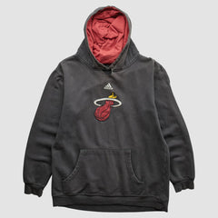 Miami Heat 2000s Pullover Sweatshirt Charcoal Vintage - Adidas