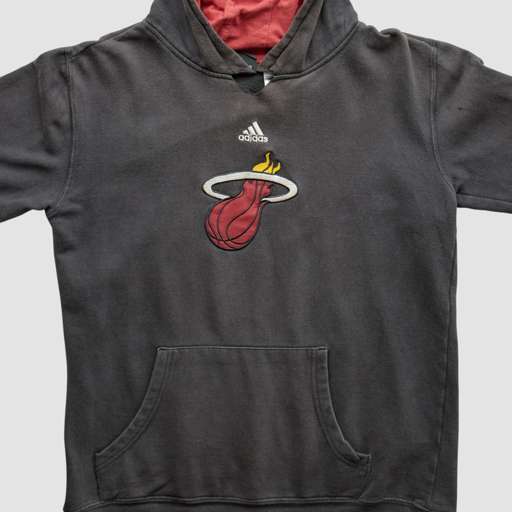 Miami Heat 2000s Pullover Sweatshirt Charcoal Vintage - Adidas