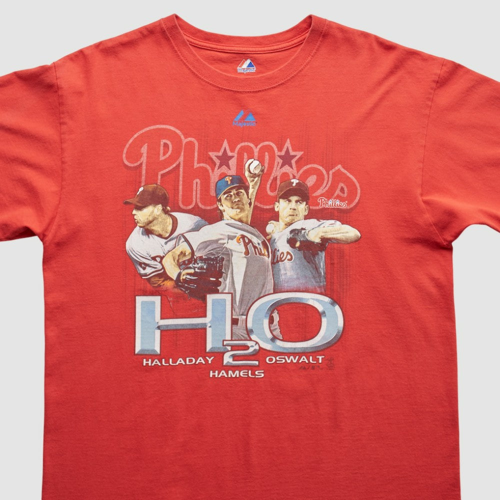 Philadelphia Phillies Majestic 2010 T-Shirt - Red - Vintage T-shirts