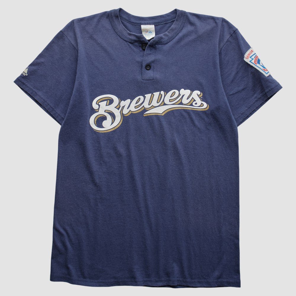 Milwaukee Brewers Majestic 2000s T-Shirt - Navy - Vintage T-shirts