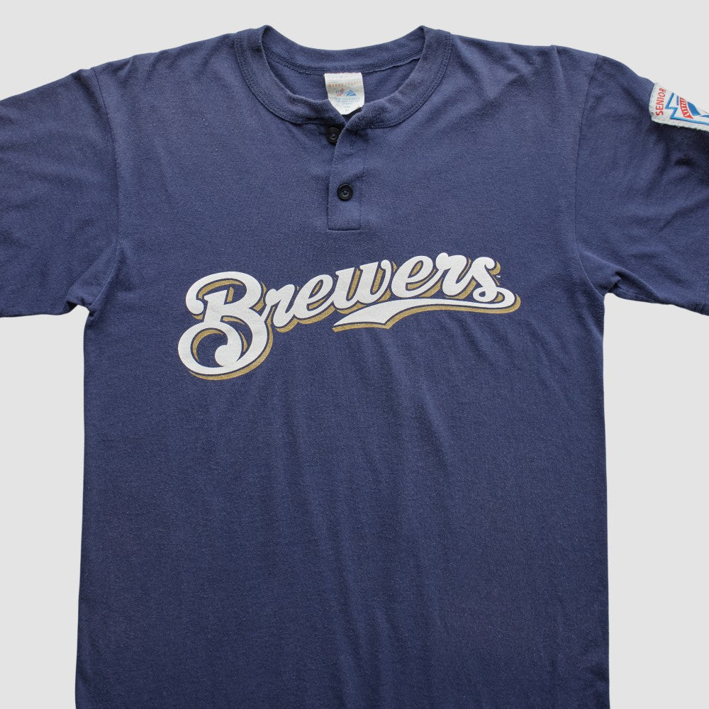 Milwaukee Brewers Majestic 2000s T-Shirt - Navy - Vintage T-shirts