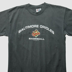 Baltimore Orioles Majestic 1999 T-Shirt - Charcoal - XVintage T-shirts