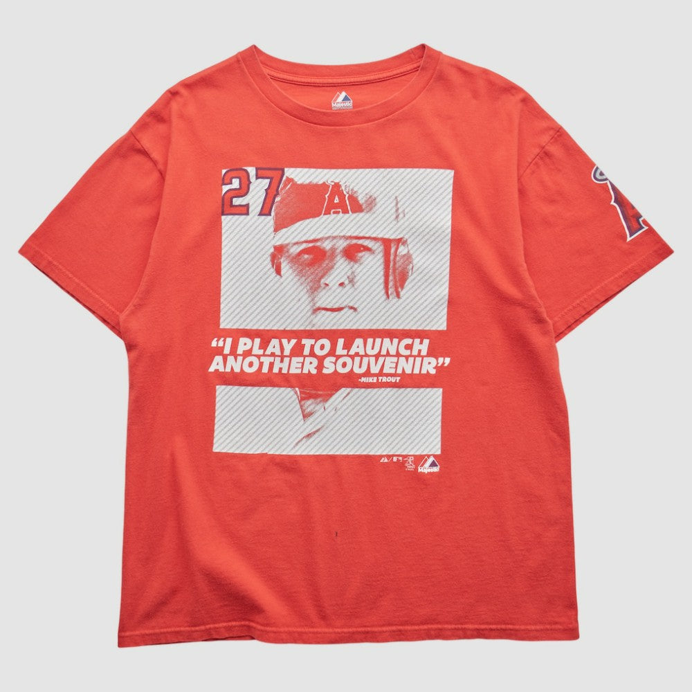 Los Angeles Angels Majestic 2000s T-Shirt - Red - Vintage T-shirts