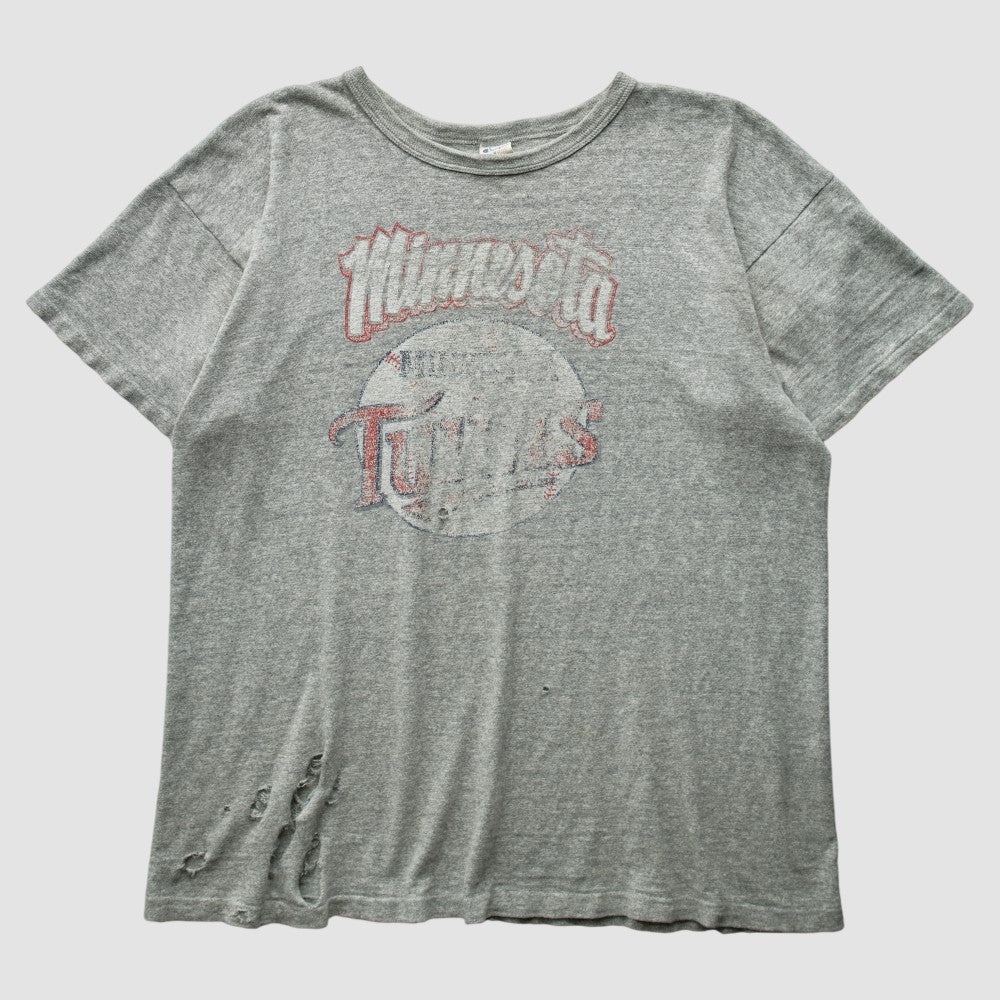 Minnesota Twins 80s T-Shirt - Heather Gray - Vintage T-shirts