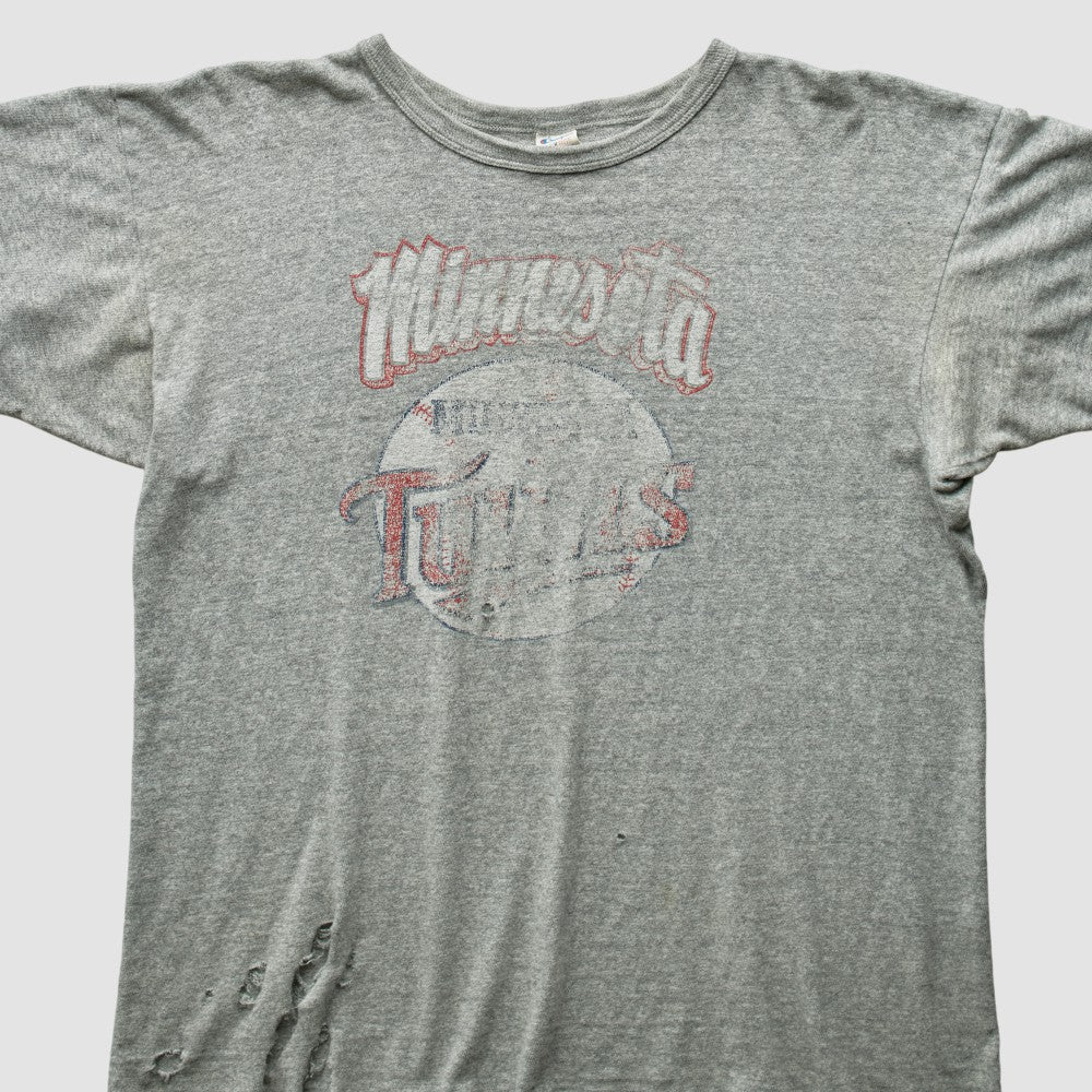Minnesota Twins 80s T-Shirt - Heather Gray - Vintage T-shirts