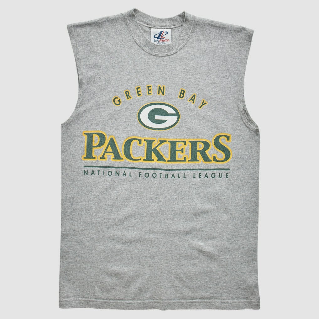 Green Bay Packers Logo Athletic 2000s Tank - Heather Gray Tanks