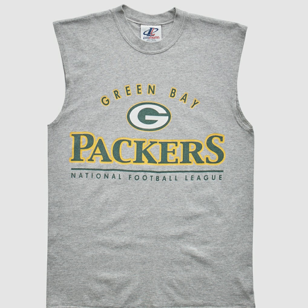 Green Bay Packers Logo Athletic 2000s Tank - Heather Gray Tanks