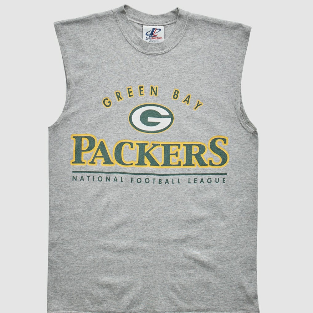 Green Bay Packers Logo Athletic 2000s Tank - Heather Gray Tanks