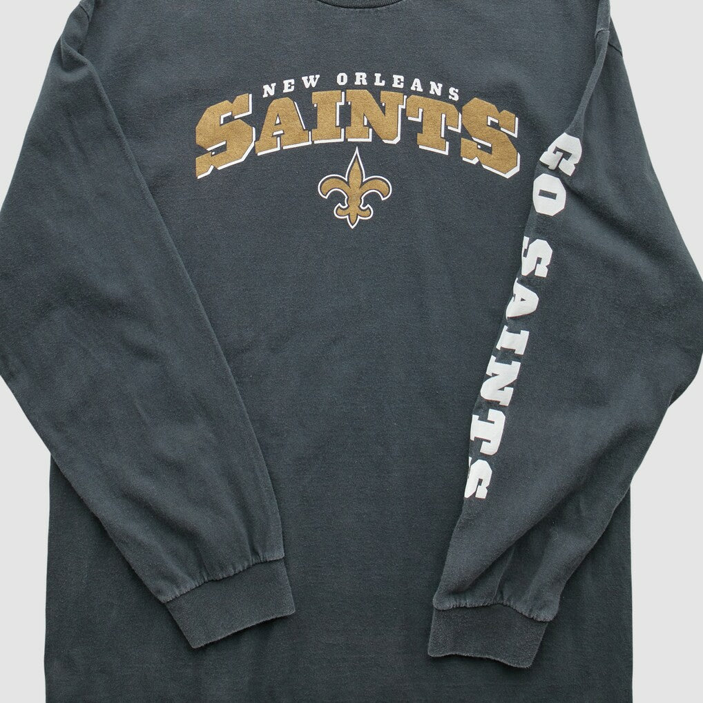 New Orleans Saints NFL 2000s Long Sleeve T-Shirt - Black T-shirts
