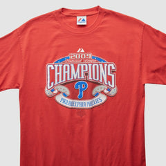 Philadelphia Phillies Majestic 2009 T-Shirt - Red - Vintage T-shirts