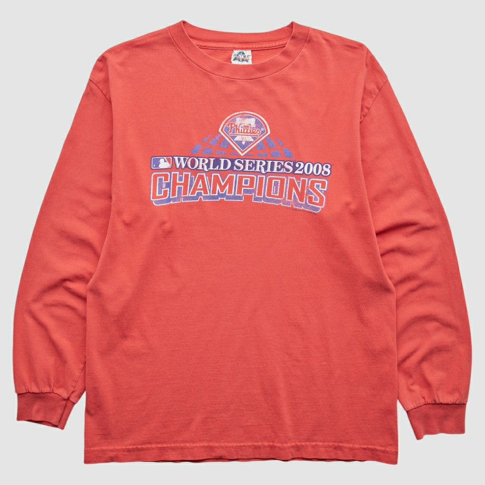 Philadelphia Phillies 2008 Long Sleeve T-Shirt - Red - Vintage T-shirts