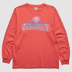 Philadelphia Phillies 2008 Long Sleeve T-Shirt - Red - Vintage T-shirts