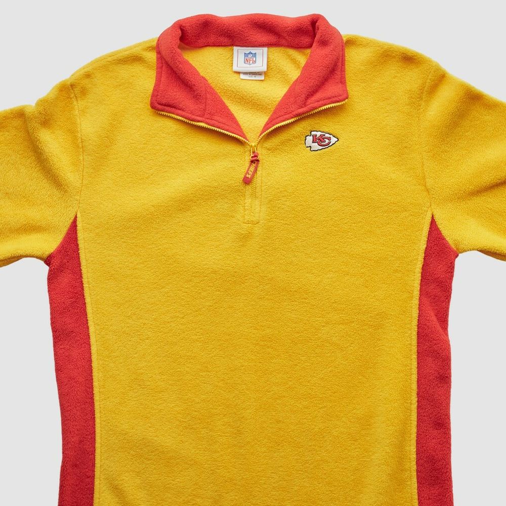 Kansas City Chiefs NFL 2000s 1/4 Zip Sweatshirt - Yellow Sweatshirts