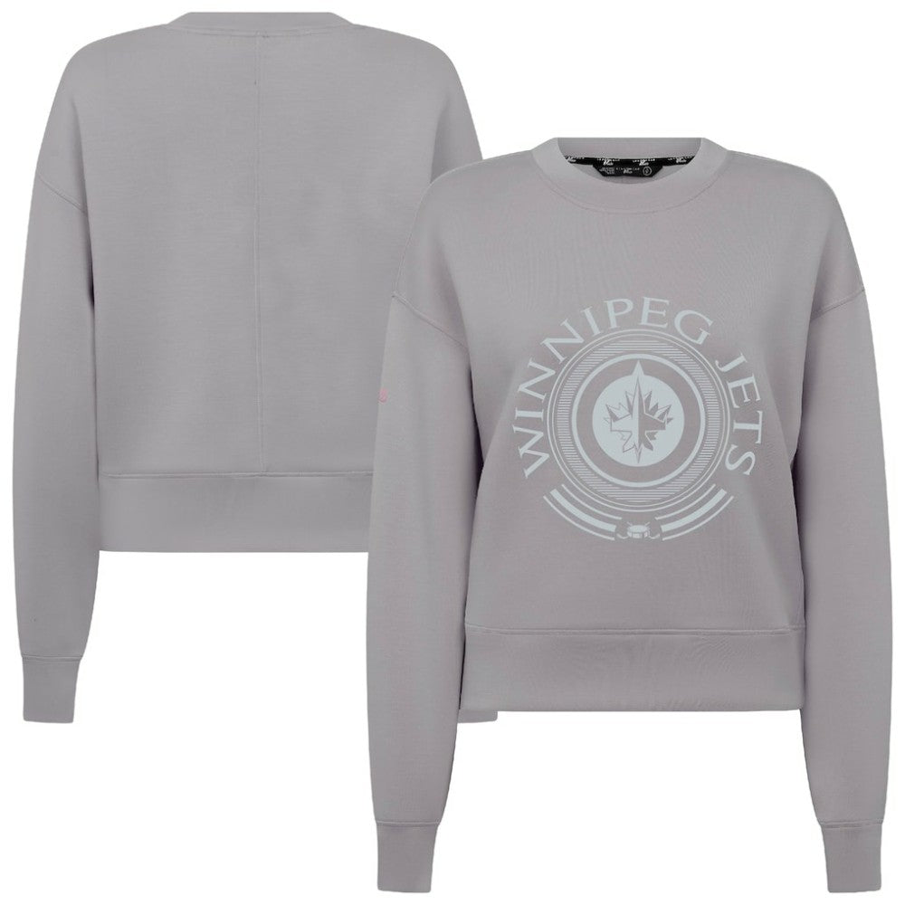 Winnipeg Jets Levelwear Women's Slate & Snow Sponge Tri-Blend Sweatshirt - Gray | US 203561073
