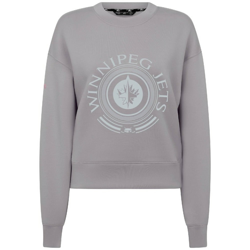 Winnipeg Jets Levelwear Women's Slate & Snow Sponge Tri-Blend Sweatshirt - Gray | US 203561073