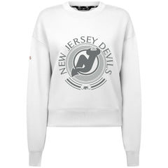 New Jersey Devils Levelwear Women's Slate & Snow Sponge Tri-Blend Sweatshirt - White | US 203561077
