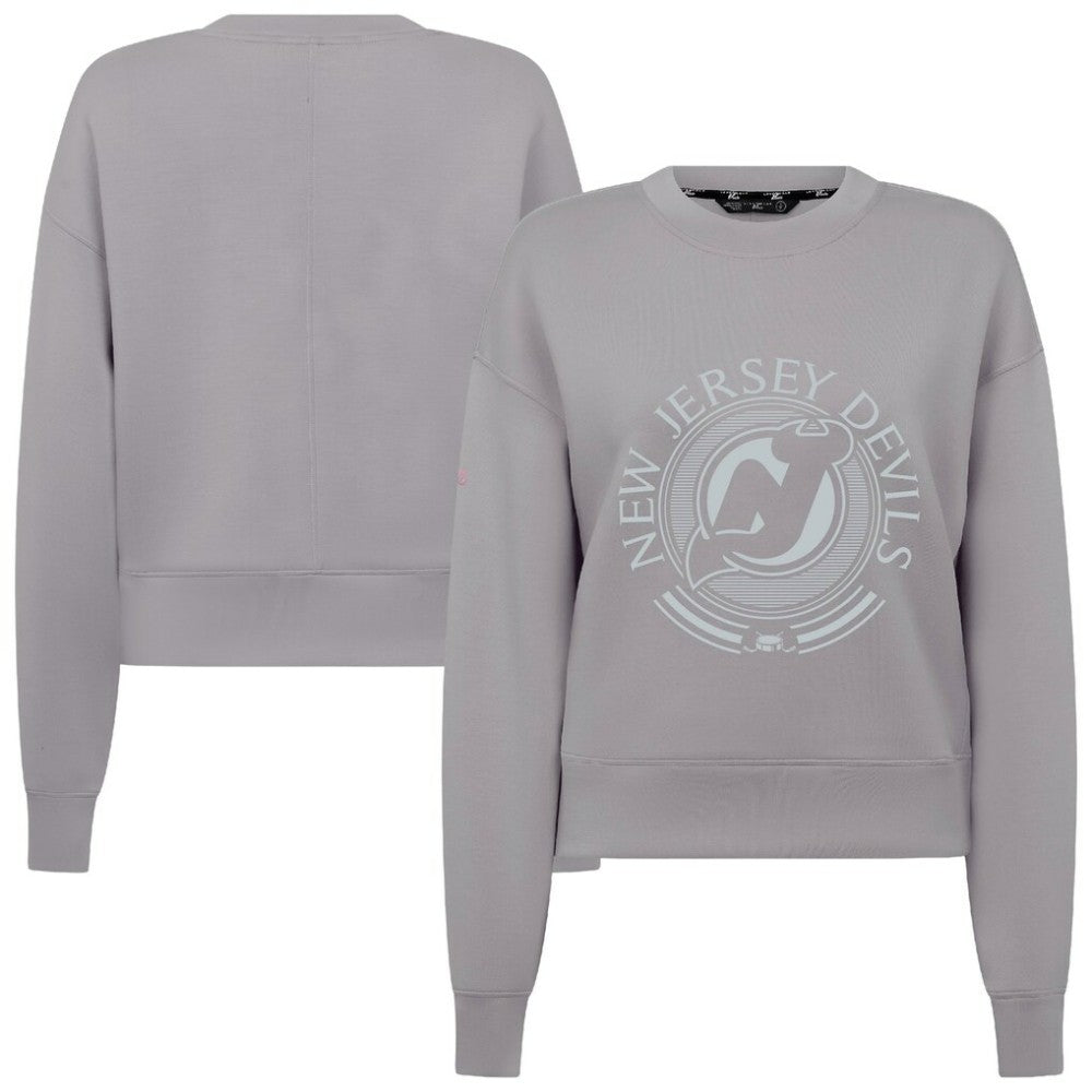 New Jersey Devils Levelwear Women's Slate & Snow Sponge Tri-Blend Sweatshirt - Gray | US 203561078