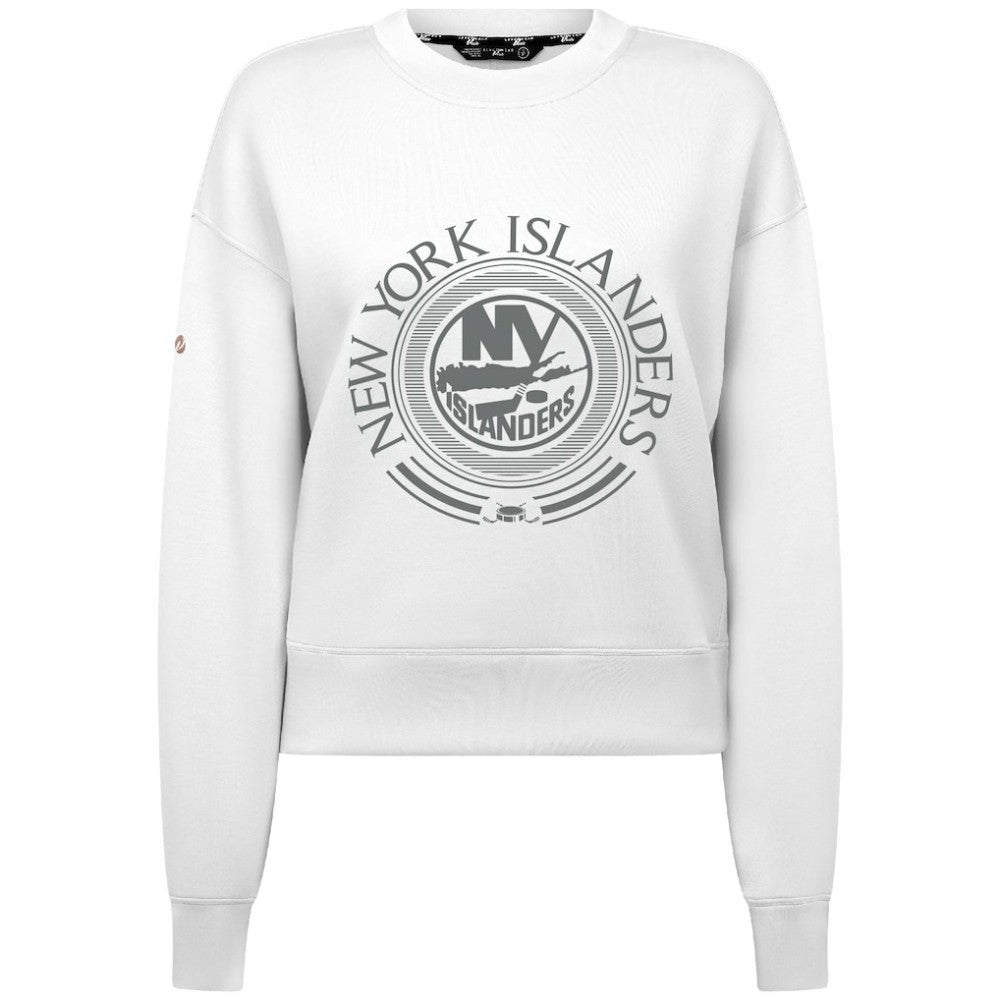 New York Islanders Levelwear Women's Slate & Snow Sponge Tri-Blend Sweatshirt - White | US 203561079