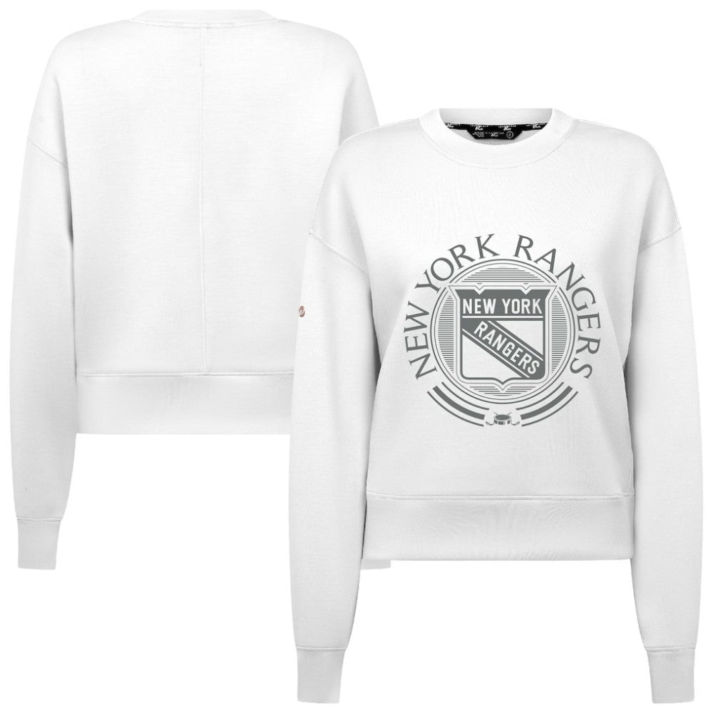 New York Rangers Levelwear Women's Slate & Snow Sponge Tri-Blend Sweatshirt - White | US 203561081