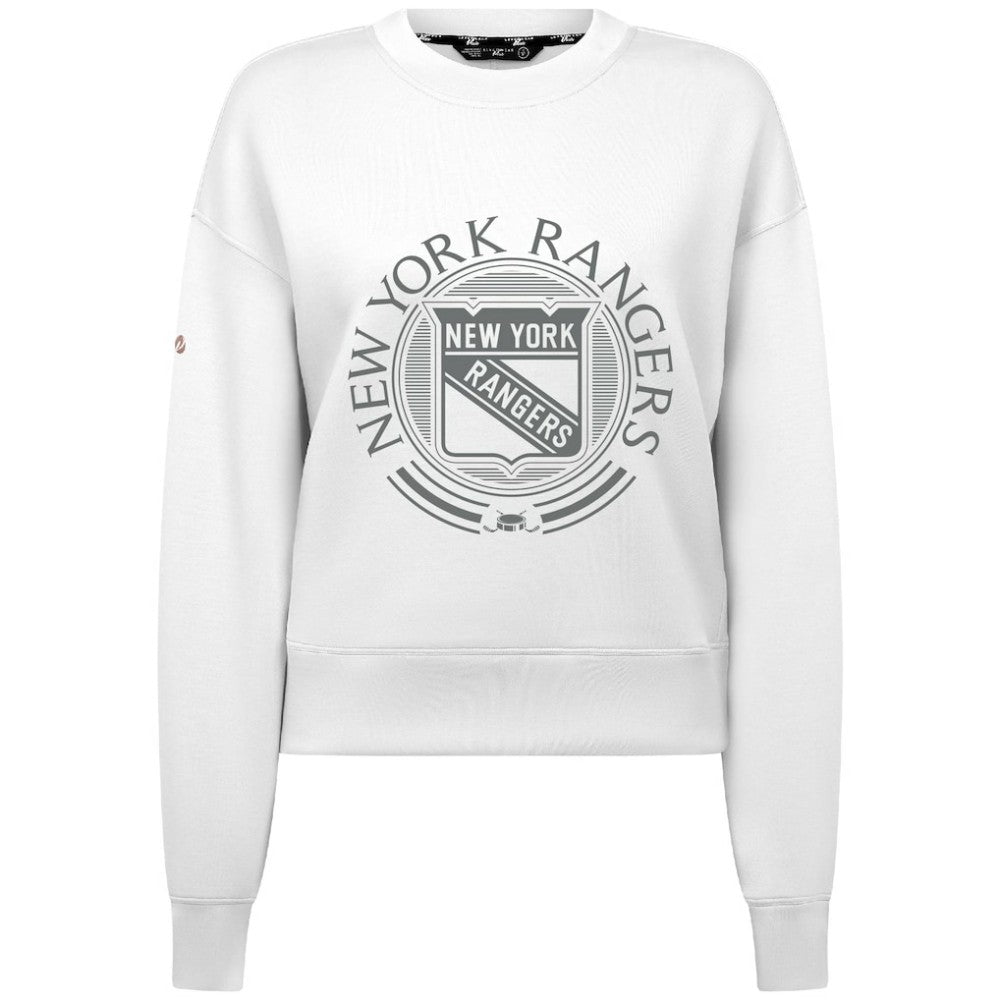 New York Rangers Levelwear Women's Slate & Snow Sponge Tri-Blend Sweatshirt - White | US 203561081