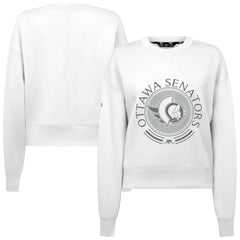 Ottawa Senators Levelwear Women's Slate & Snow Sponge Tri-Blend Sweatshirt - White | US 203561083