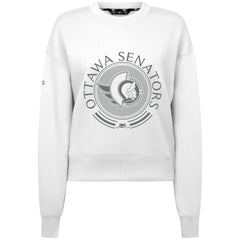 Ottawa Senators Levelwear Women's Slate & Snow Sponge Tri-Blend Sweatshirt - White | US 203561083