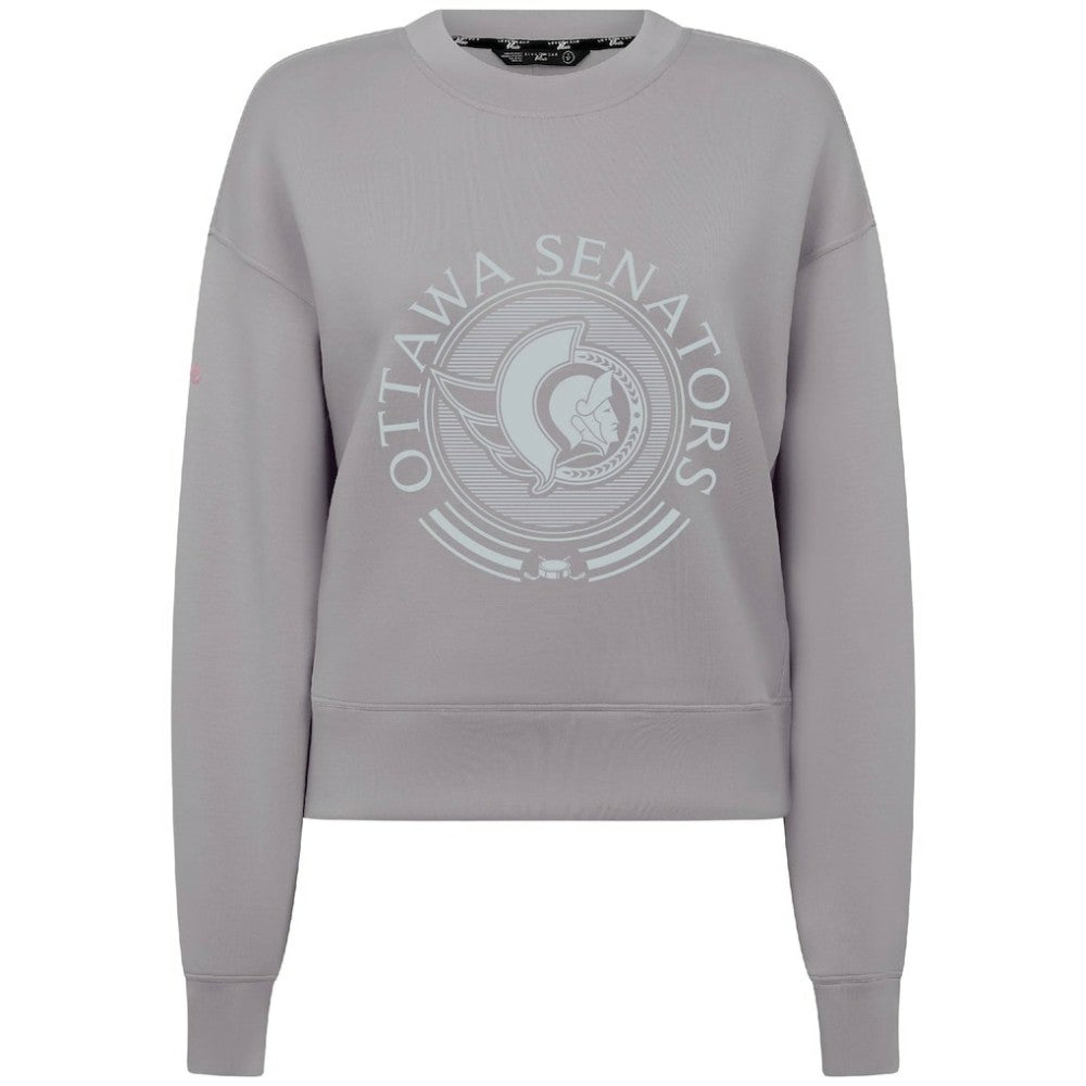 Ottawa Senators Levelwear Women's Slate & Snow Sponge Tri-Blend Sweatshirt - Gray | US 203561084