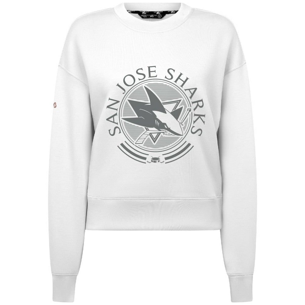 San Jose Sharks Levelwear Women's Slate & Snow Sponge Tri-Blend Sweatshirt - White | US 203561089