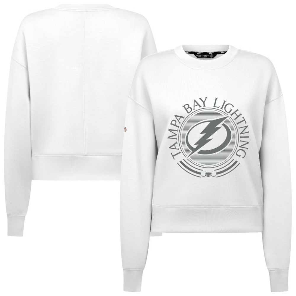 Tampa Bay Lightning Levelwear Women's Slate & Snow Sponge Tri-Blend Sweatshirt - White | US 203561094