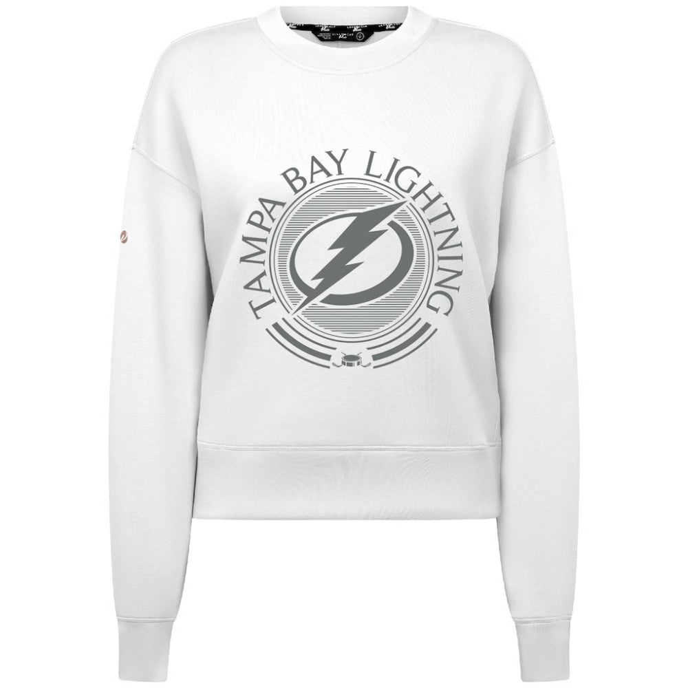 Tampa Bay Lightning Levelwear Women's Slate & Snow Sponge Tri-Blend Sweatshirt - White | US 203561094