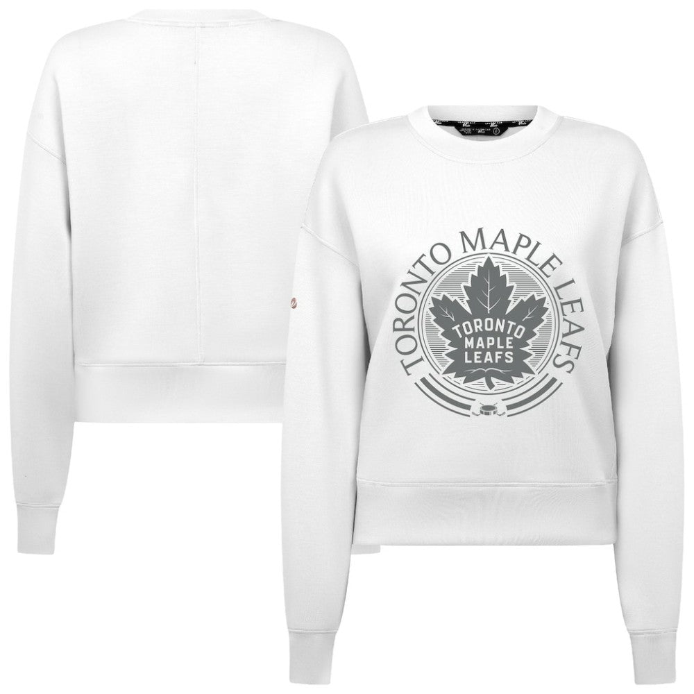 Toronto Maple Leafs Levelwear Women's Slate & Snow Sponge Tri-Blend Sweatshirt - White | US 203561096