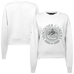 Vancouver Canucks Levelwear Women's Slate & Snow Sponge Tri-Blend Sweatshirt - White | US 203561100
