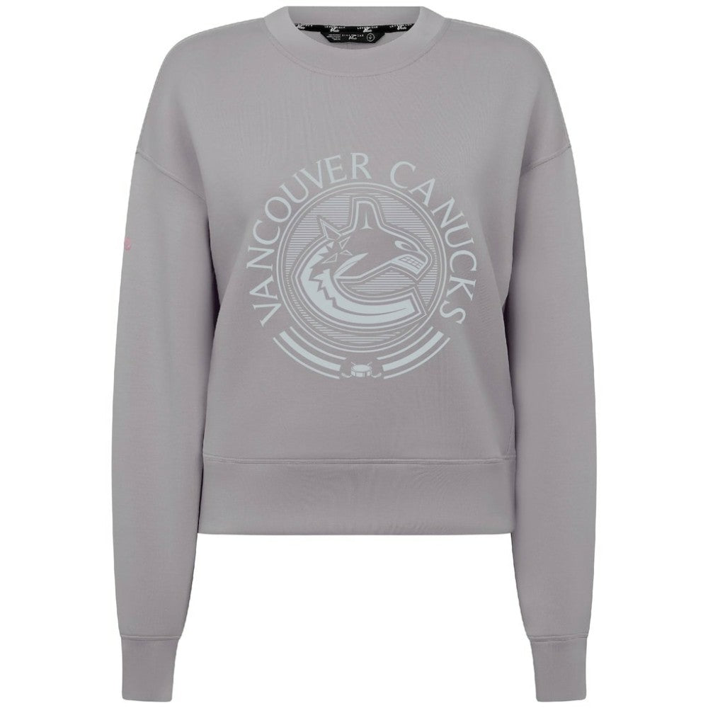 Vancouver Canucks Levelwear Women's Slate & Snow Sponge Tri-Blend Sweatshirt - Gray | US 203561101