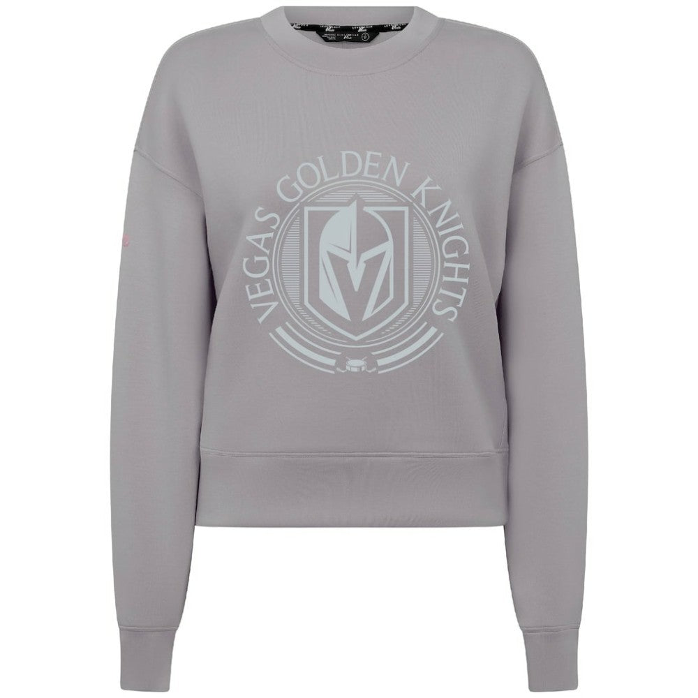 Vegas Golden Knights Levelwear Women's Slate & Snow Sponge Tri-Blend Sweatshirt - Gray | US 203561103