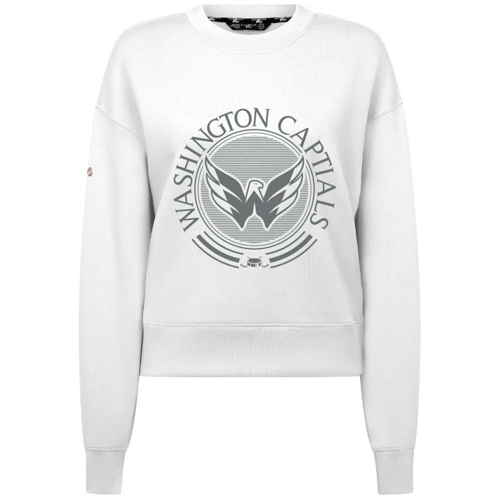 Washington Capitals Levelwear Women's Slate & Snow Sponge Tri-Blend Sweatshirt - White | US 203561104