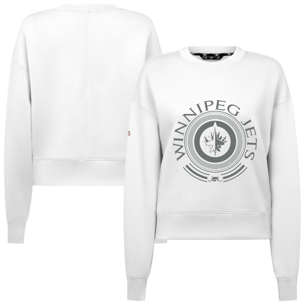Winnipeg Jets Levelwear Women's Slate & Snow Sponge Tri-Blend Sweatshirt - White | US 203561106
