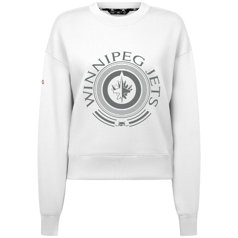 Winnipeg Jets Levelwear Women's Slate & Snow Sponge Tri-Blend Sweatshirt - White | US 203561106