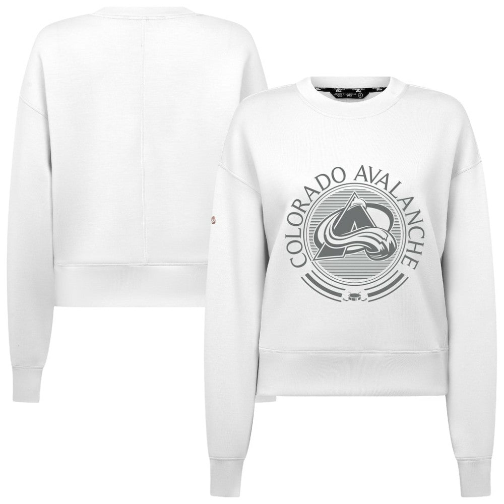 Colorado Avalanche Levelwear Women's Slate & Snow Sponge Tri-Blend Sweatshirt - White | US 203561107