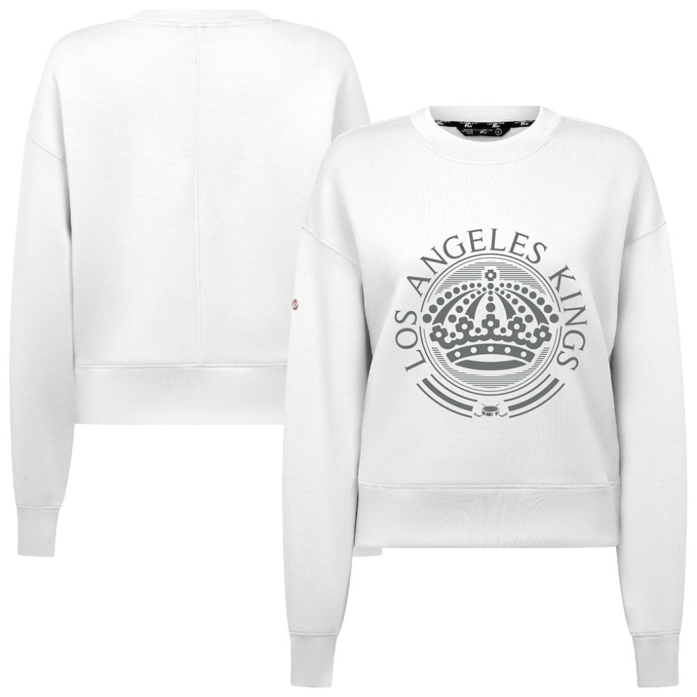 Los Angeles Kings Levelwear Women's Slate & Snow Sponge Tri-Blend Sweatshirt - White | US 203561116
