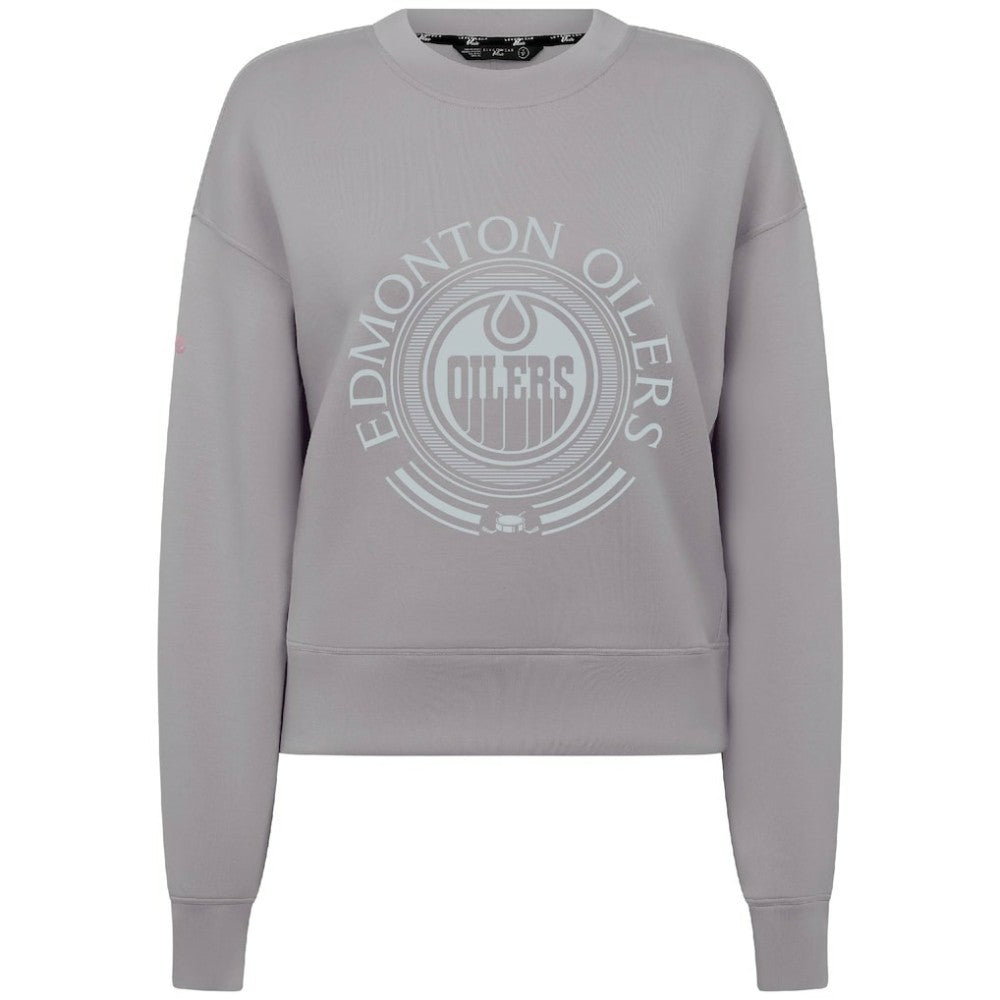 Edmonton Oilers Levelwear Women's Slate & Snow Sponge Tri-Blend Sweatshirt - Gray | US 203561117