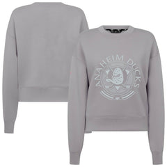 Anaheim Ducks Levelwear Women's Slate & Snow Sponge Tri-Blend Sweatshirt - Gray | US 203561120