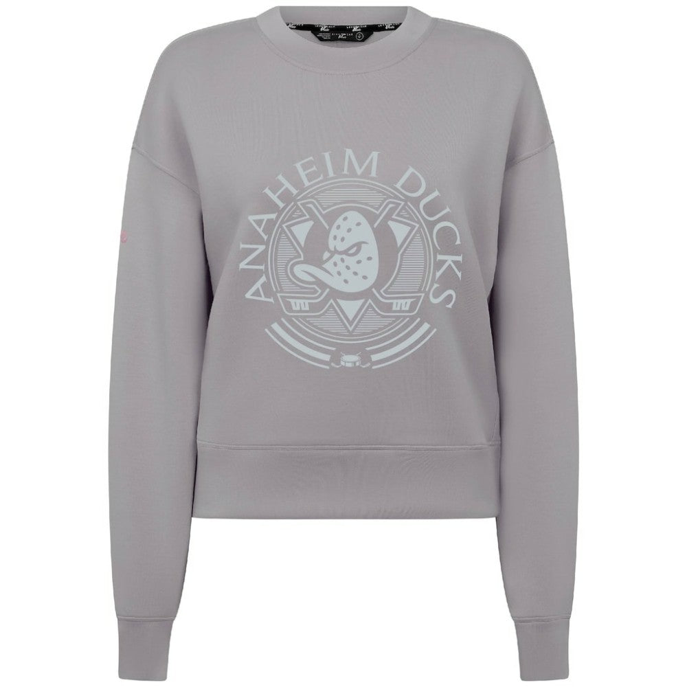 Anaheim Ducks Levelwear Women's Slate & Snow Sponge Tri-Blend Sweatshirt - Gray | US 203561120