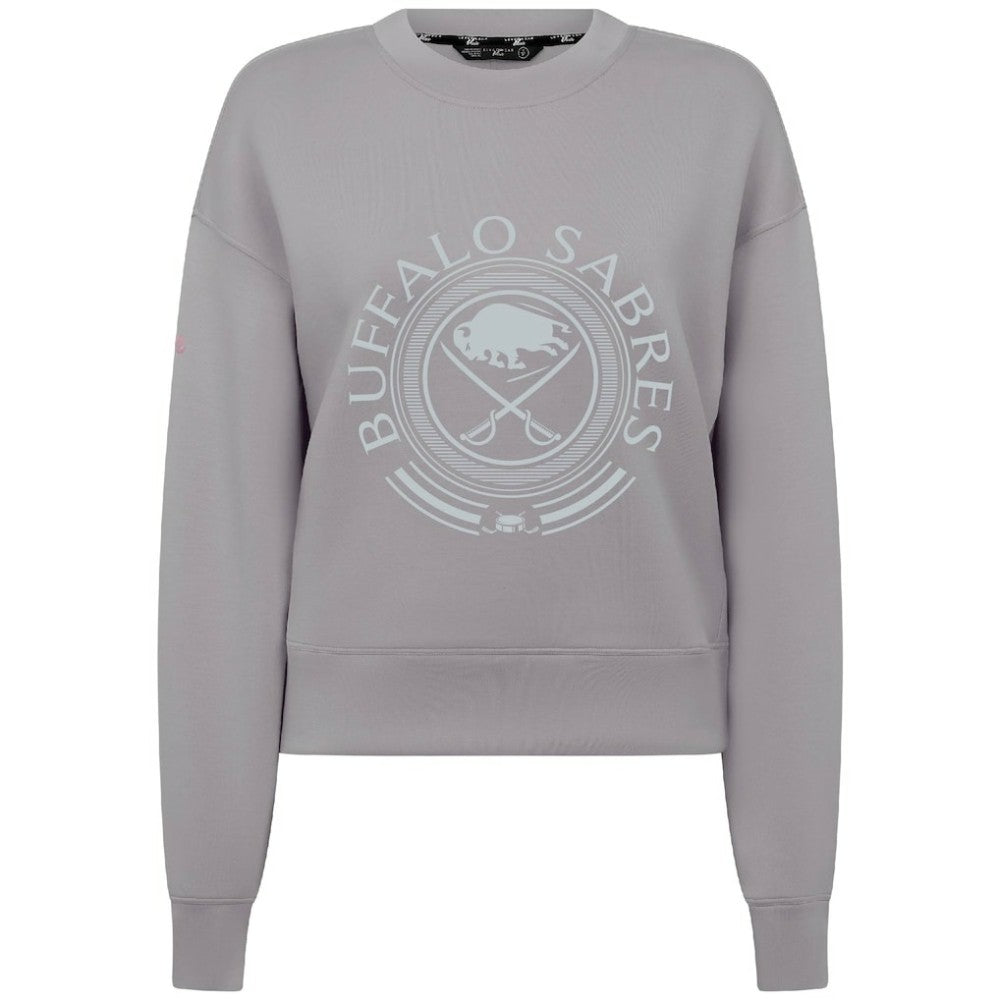 Buffalo Sabres Levelwear Women's Slate & Snow Sponge Tri-Blend Sweatshirt - Gray | US 203561121