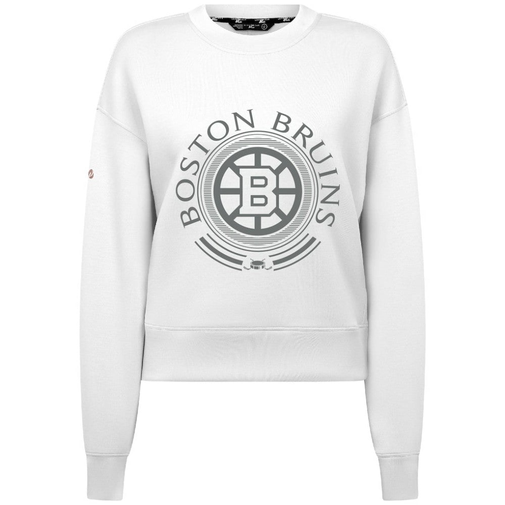 Boston Bruins Levelwear Women's Slate & Snow Sponge Tri-Blend Sweatshirt - White | US 203561122