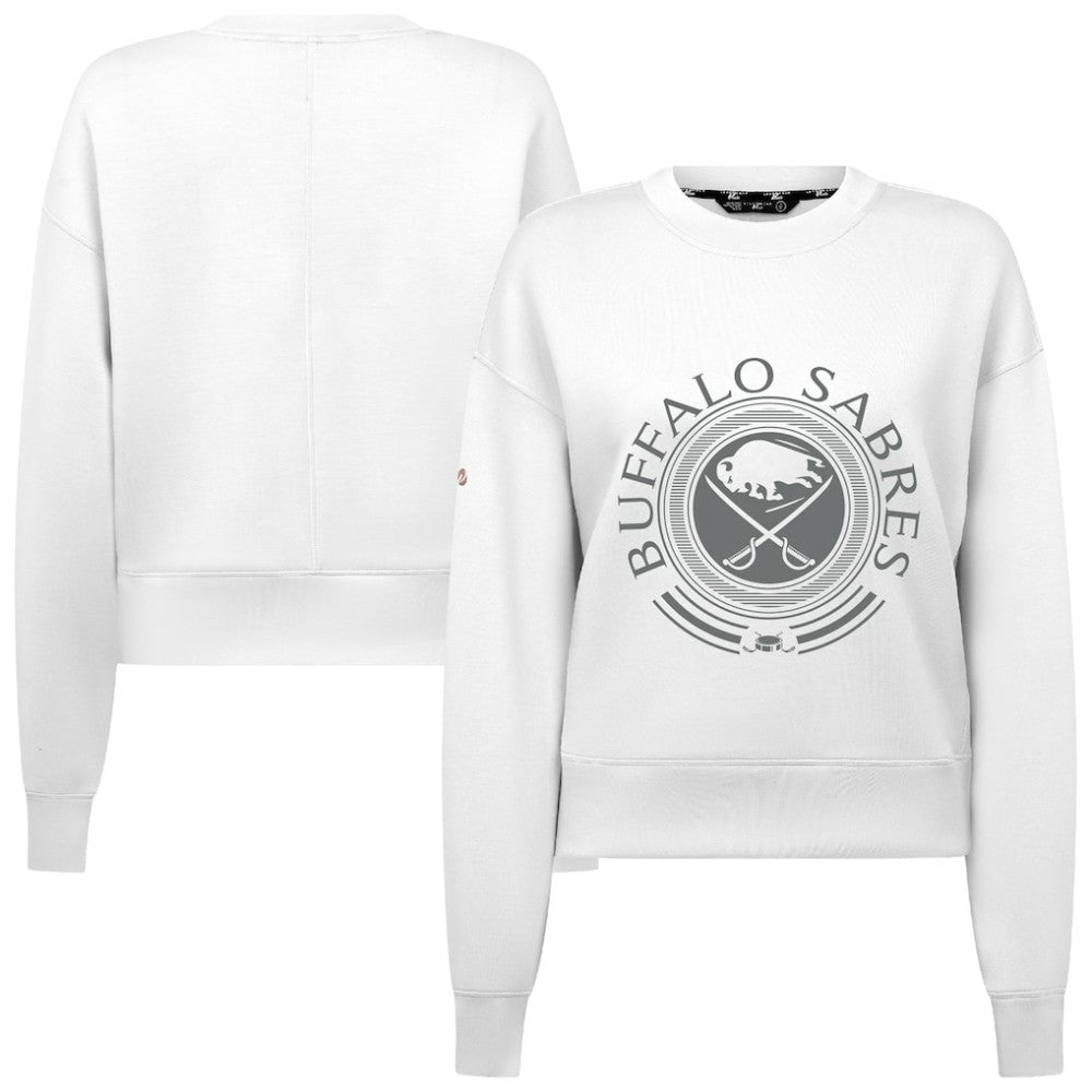 Buffalo Sabres Levelwear Women's Slate & Snow Sponge Tri-Blend Sweatshirt - White | US 203561124