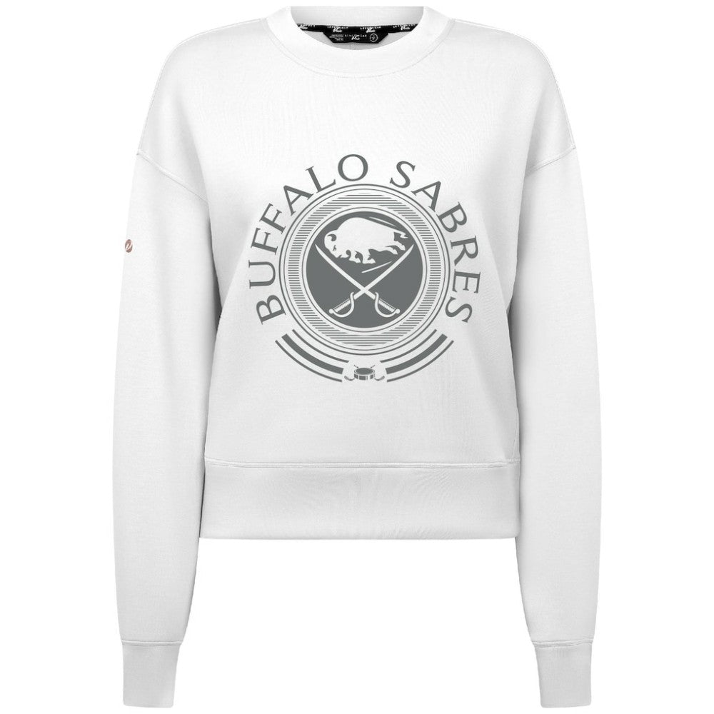 Buffalo Sabres Levelwear Women's Slate & Snow Sponge Tri-Blend Sweatshirt - White | US 203561124